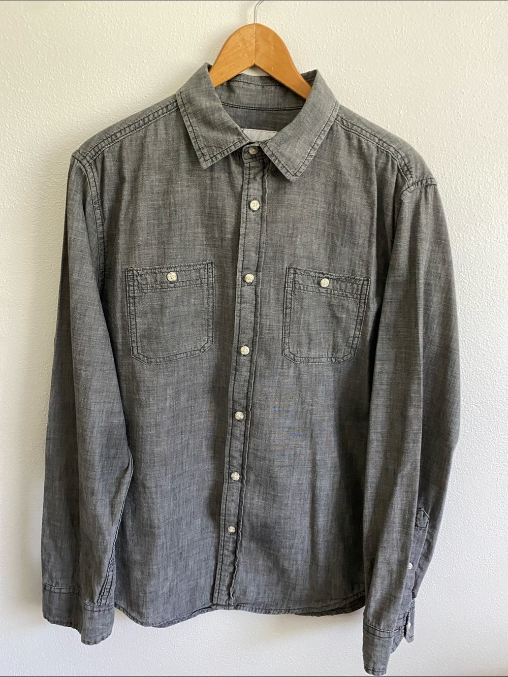 Goodfellow & Co Gray Button-Front Casual Shirt